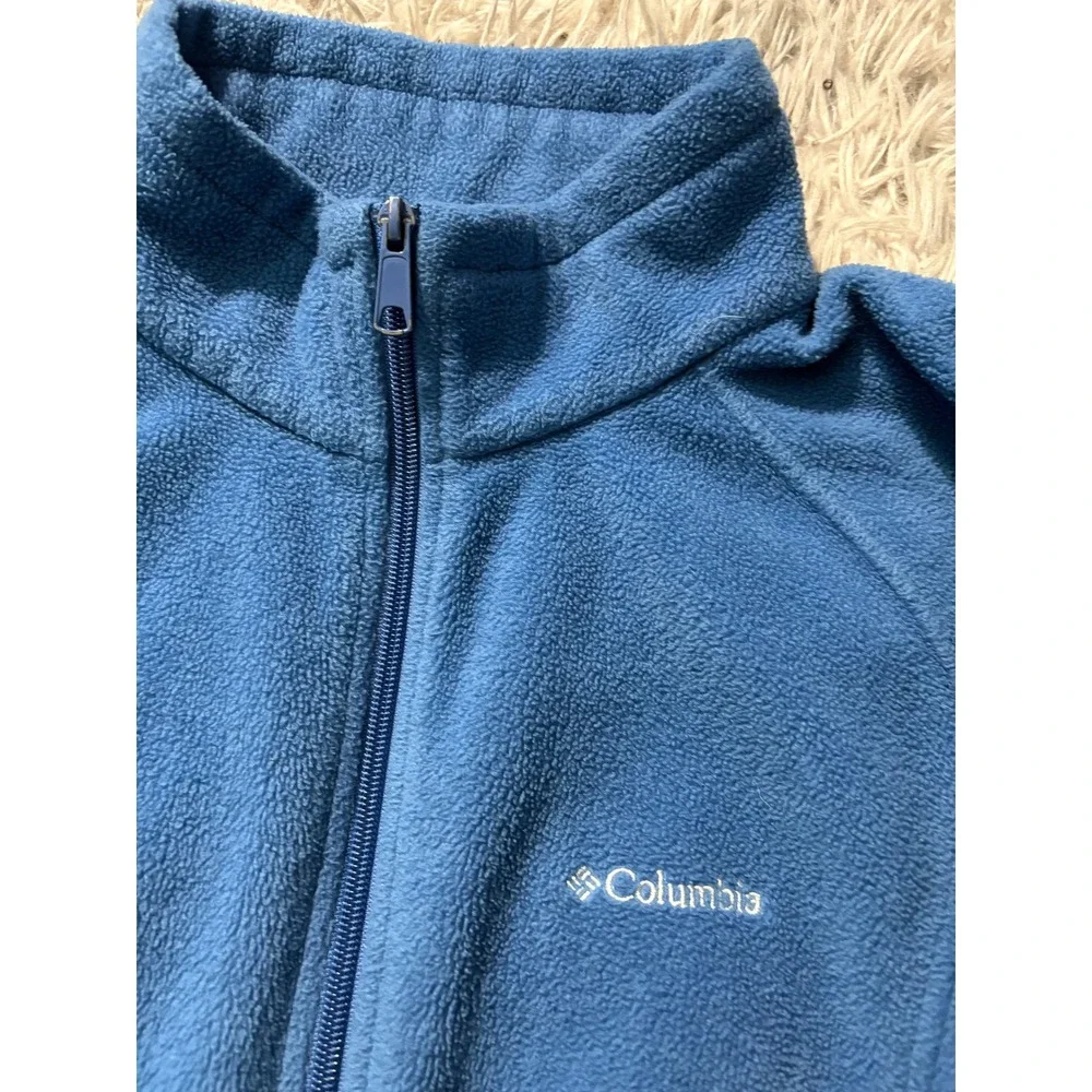 Columbia Full Zip Fleece Jacket Blue Women's Large Warm‎ Lightweight Zip-Up